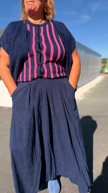 ✨Jupe Maria  – En velours bleu marine