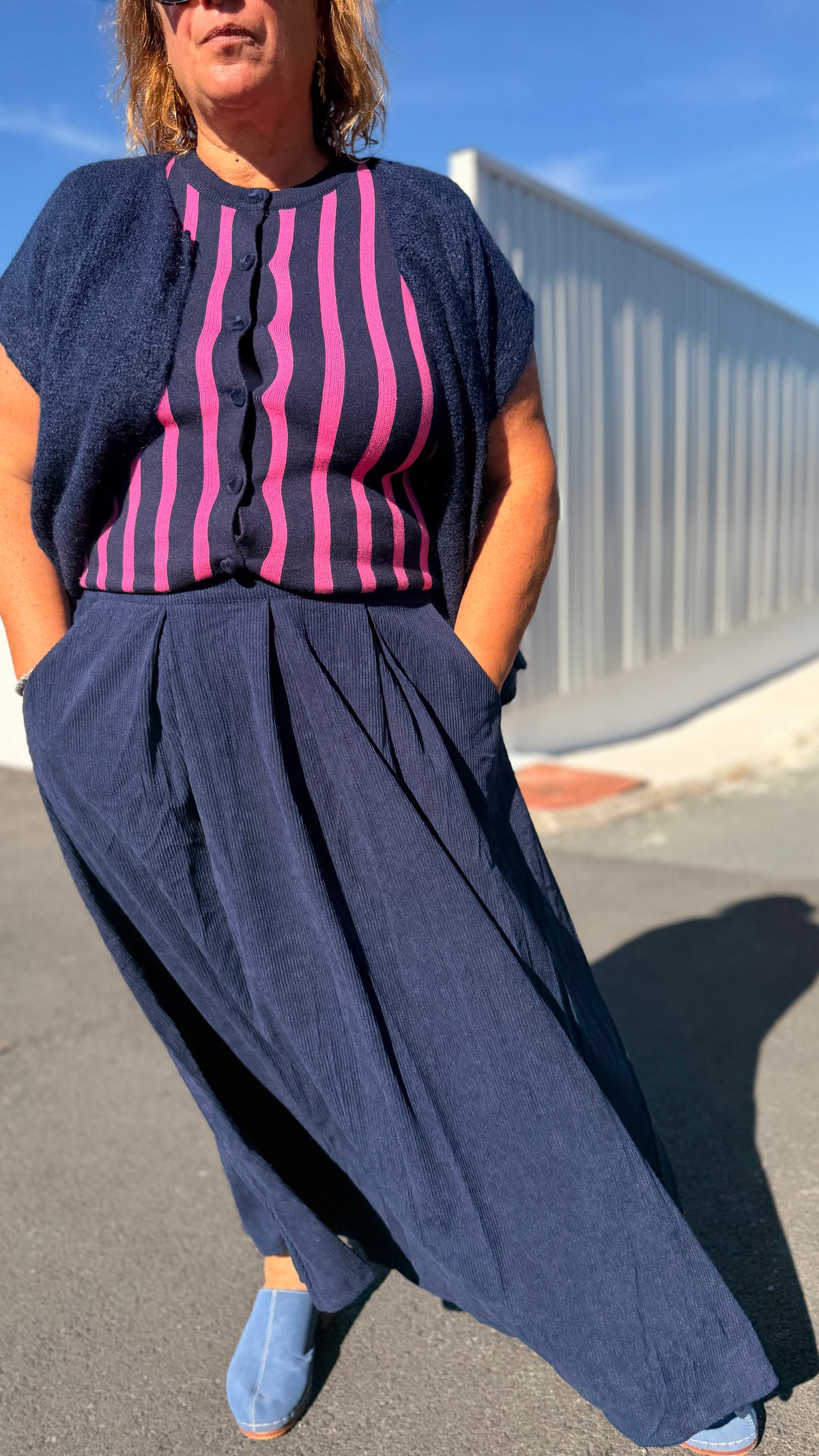 ✨Jupe Maria  – En velours bleu marine