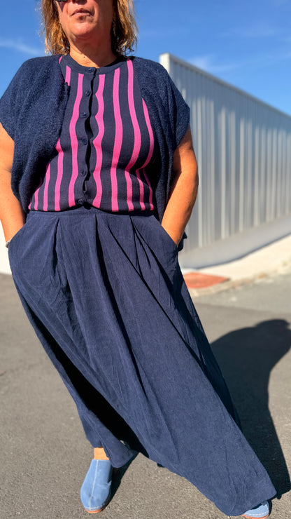 ✨Jupe Maria  – En velours bleu marine