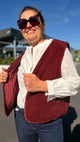 🧸Gilet teddy – Réversible bordeaux & écru