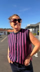 🩷Gilet Lara – Manches courtes à rayures