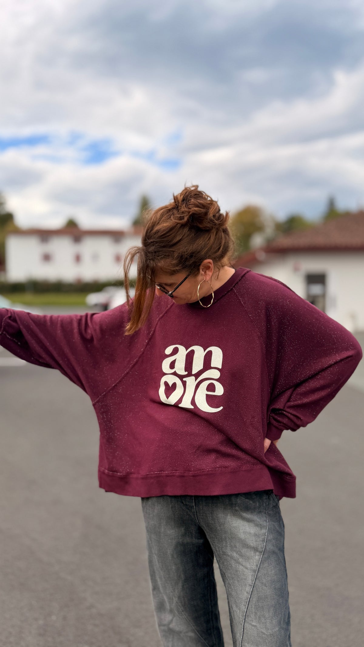 💚Sweat Amore en coton kaki ou prune – Banditas from Marseille