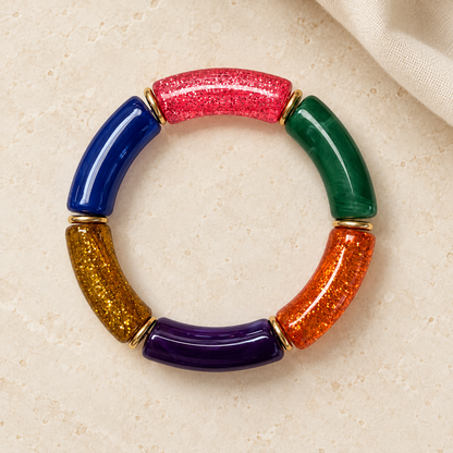 ✨Bracelet résine coloré femme – Uni ou léopard