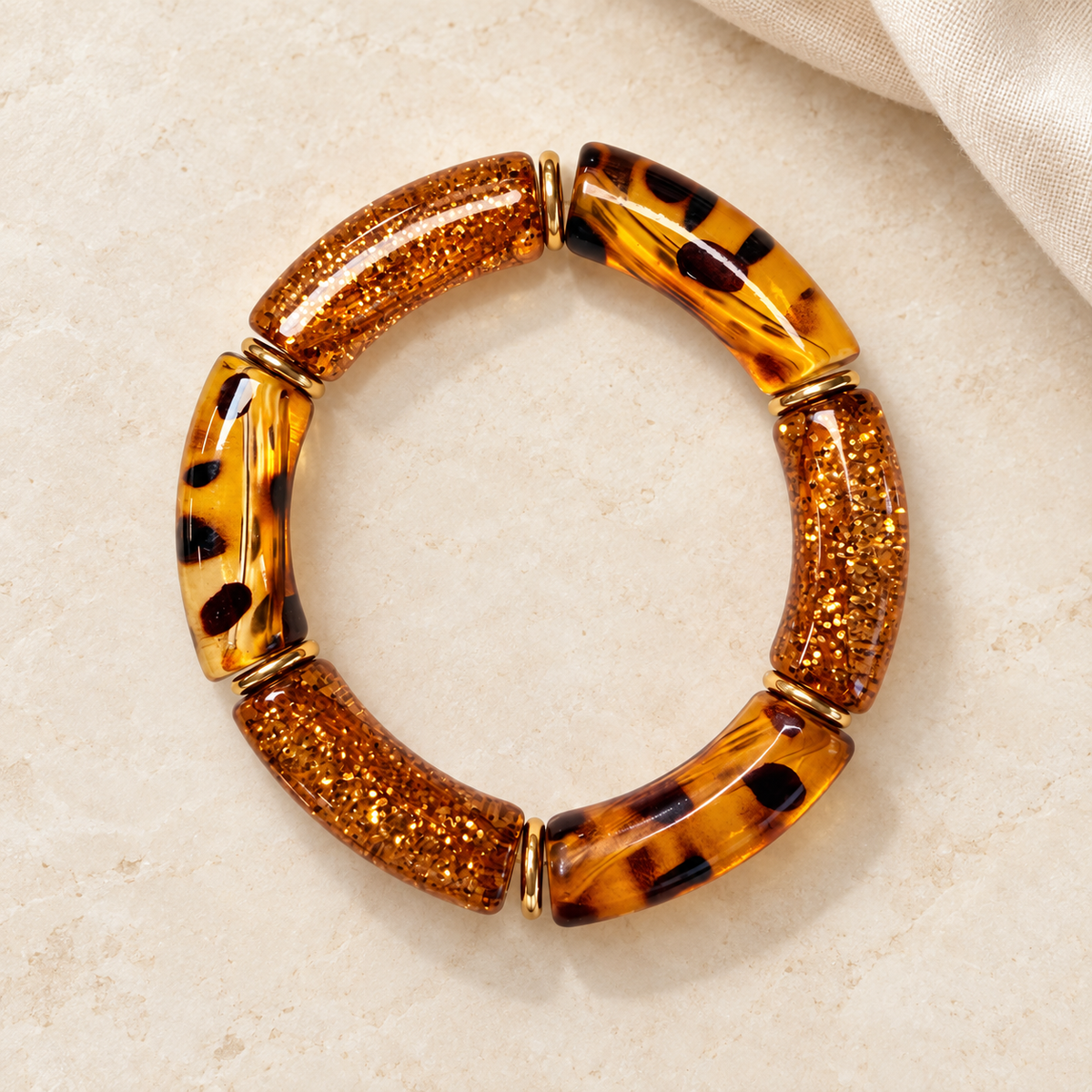 ✨Bracelet résine coloré femme – Uni ou léopard