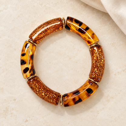 ✨Bracelet résine coloré femme – Uni ou léopard