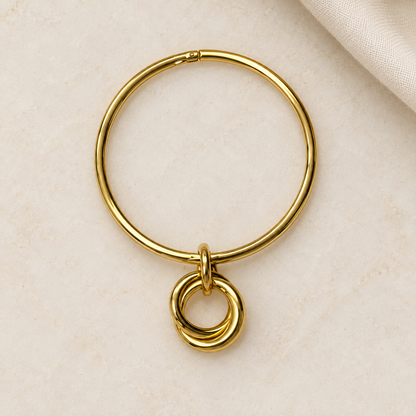 🌞Bracelet jonc doré réglable - Acier breloque femme