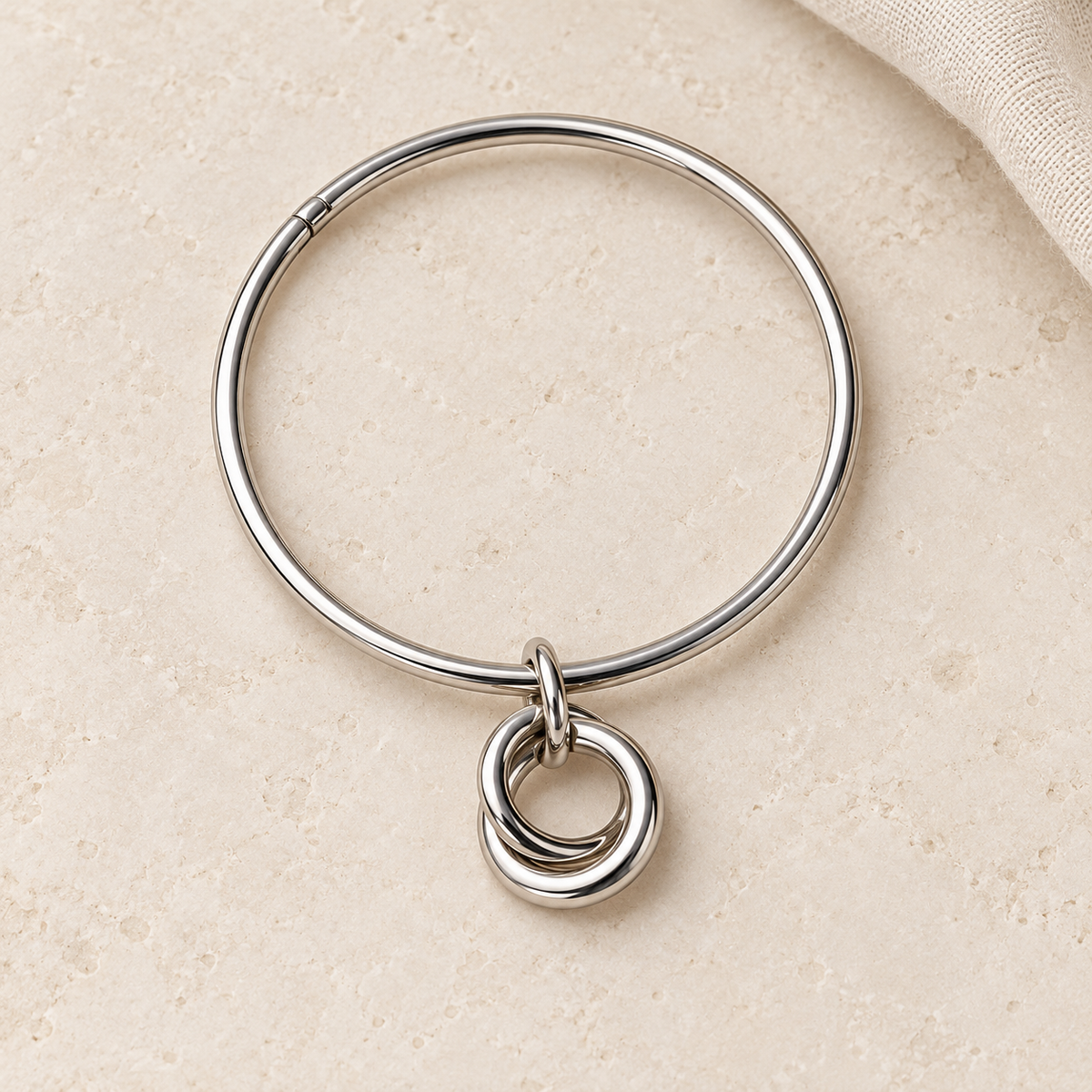 🌞Bracelet jonc doré réglable - Acier breloque femme