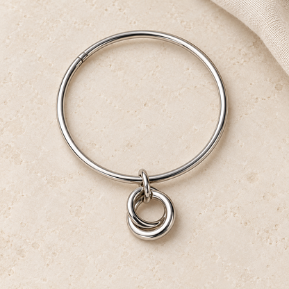 🌞Bracelet jonc doré réglable - Acier breloque femme