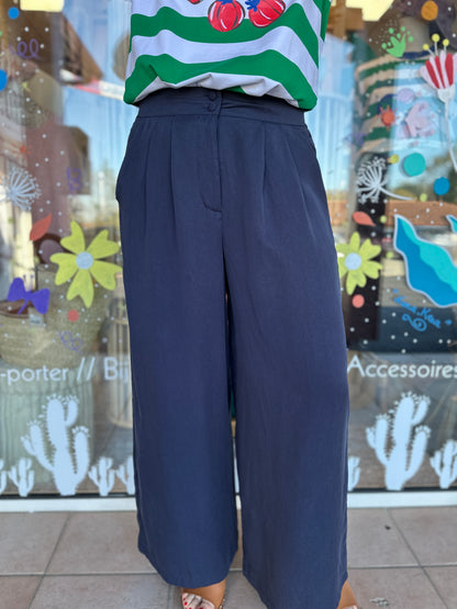 ✨Pantalon fluide large en Tencel – Coupe droite