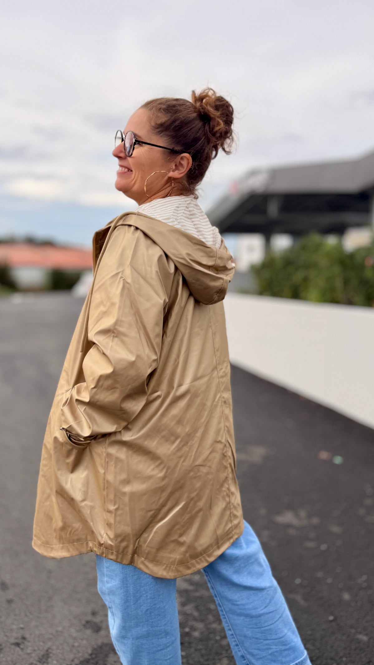 ✨Coupe-vent Ania – Doré femme grande taille