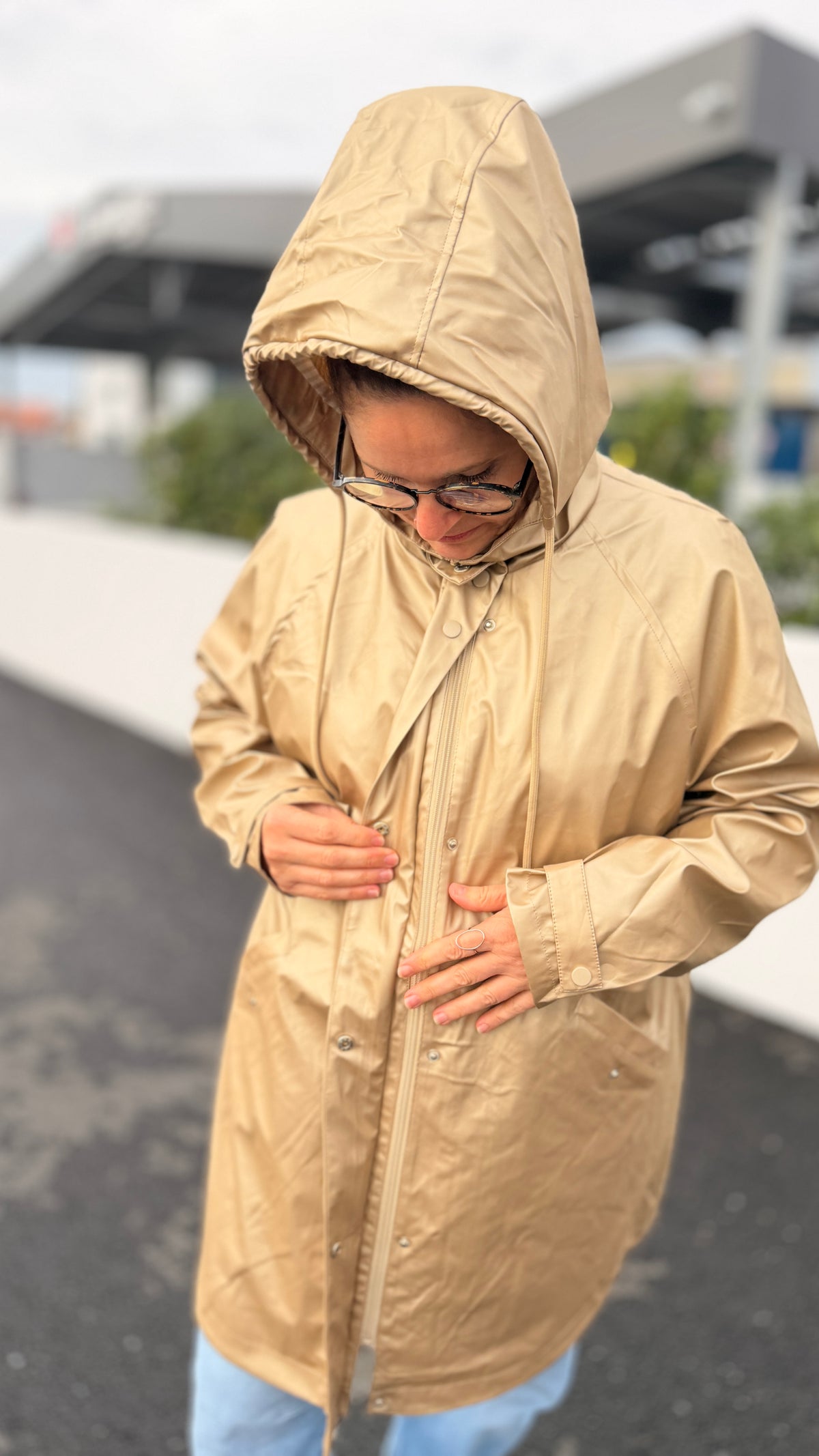 ✨Coupe-vent Ania – Doré femme grande taille
