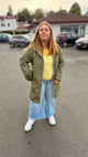 💦Imperméable Coline – Réversible kaki et vert métallisé