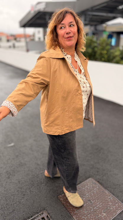 ✨Veste camel Clara – Coton grande taille