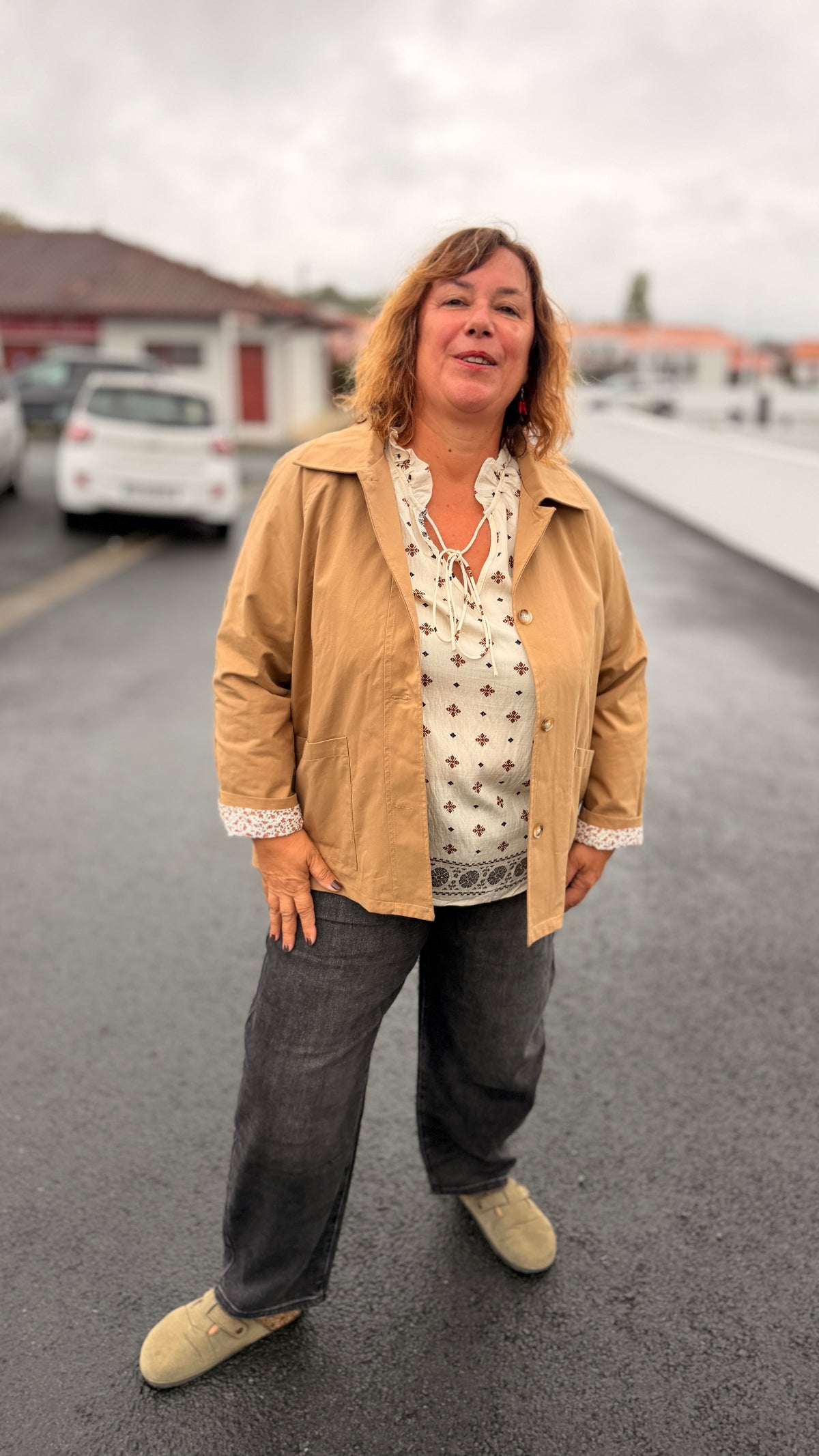 ✨Veste camel Clara – Coton grande taille