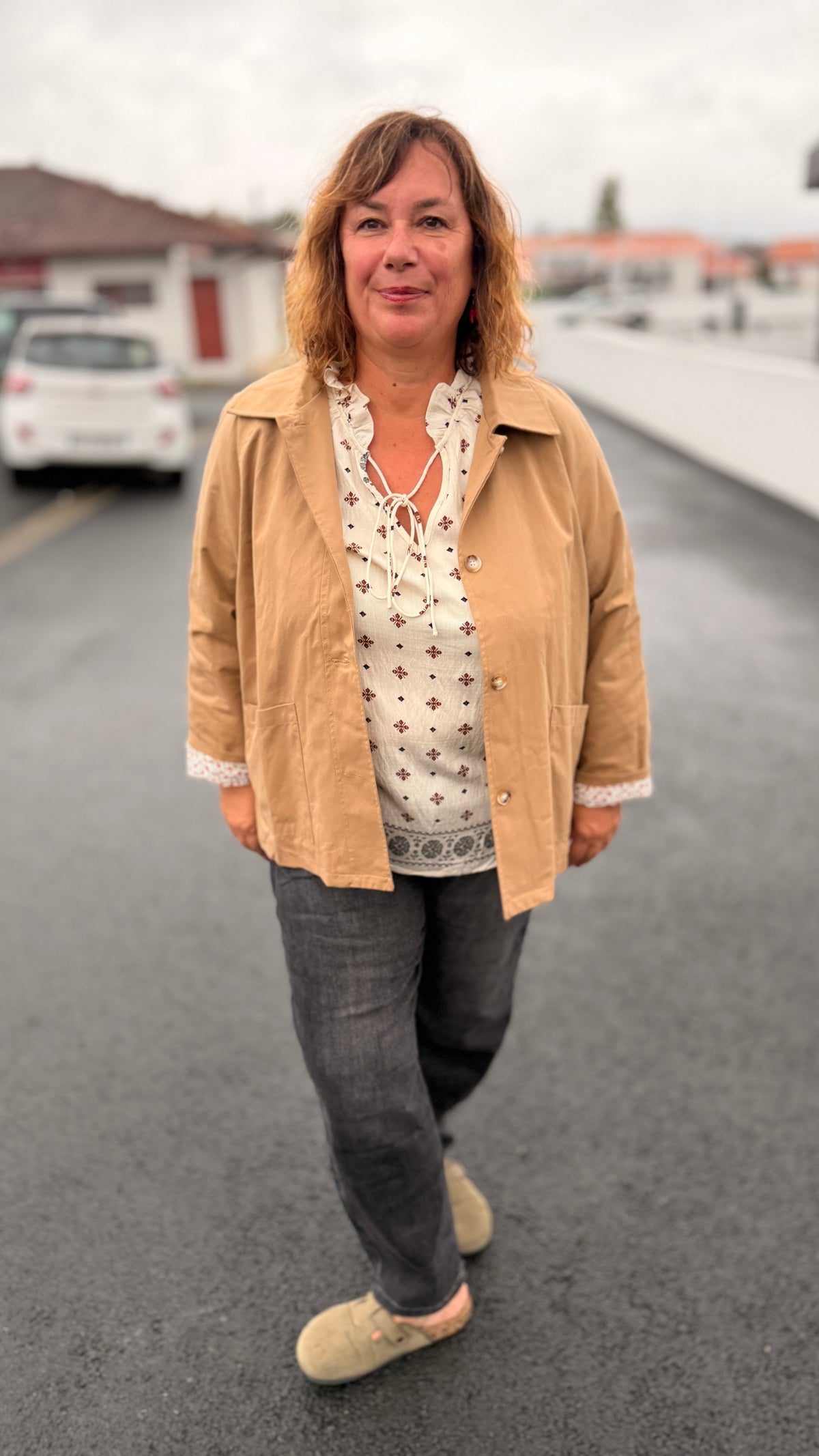 ✨Veste camel Clara – Coton grande taille