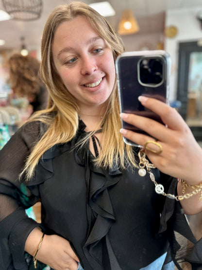 🖤 Blouse Leyna + à volants – Élégance & légèreté