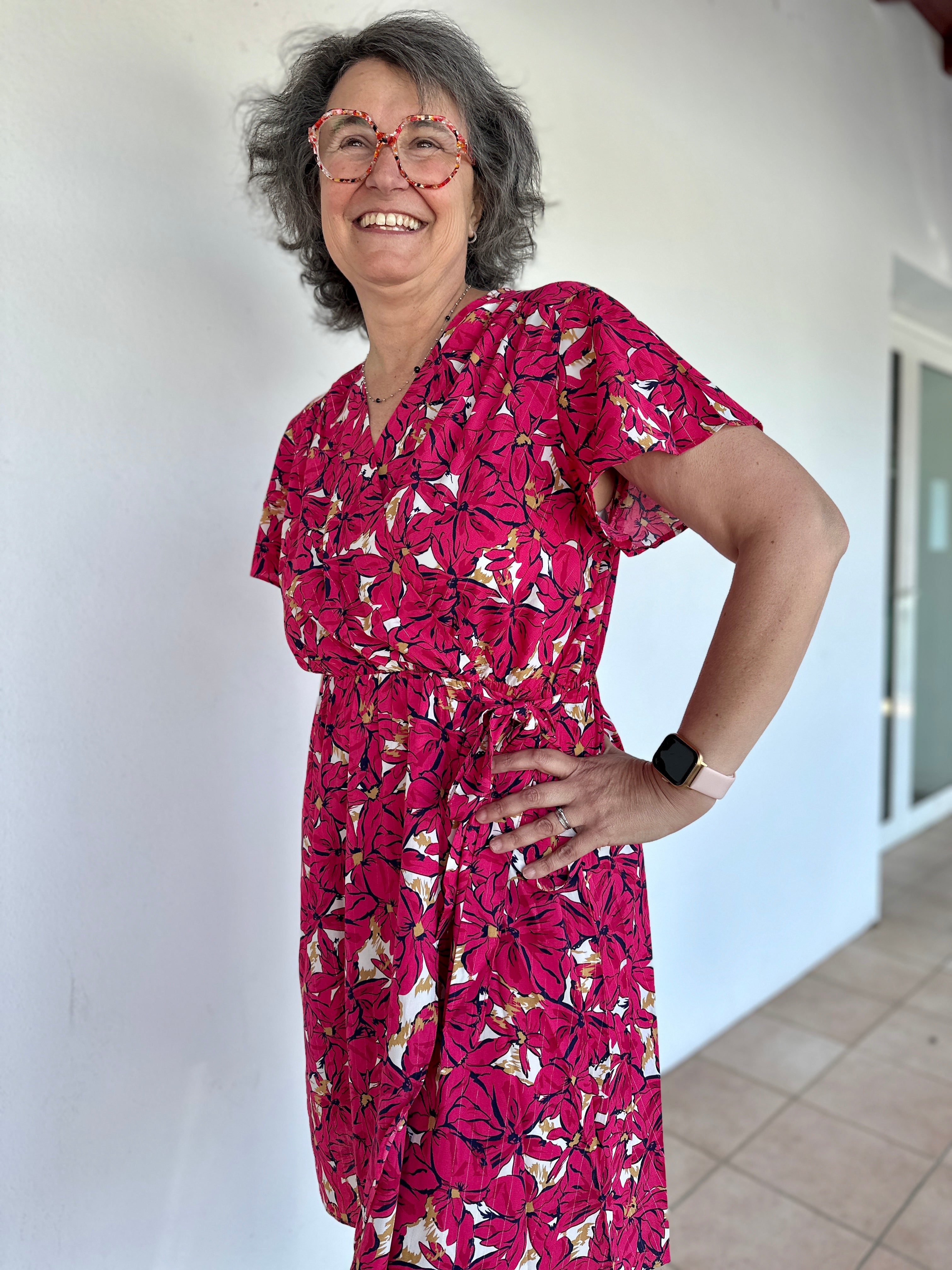 ❤️ Robe Carla végétale rouge – Féminine & flatteuse