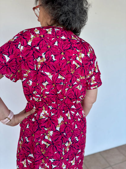 ❤️ Robe Carla végétale rouge – Féminine & flatteuse