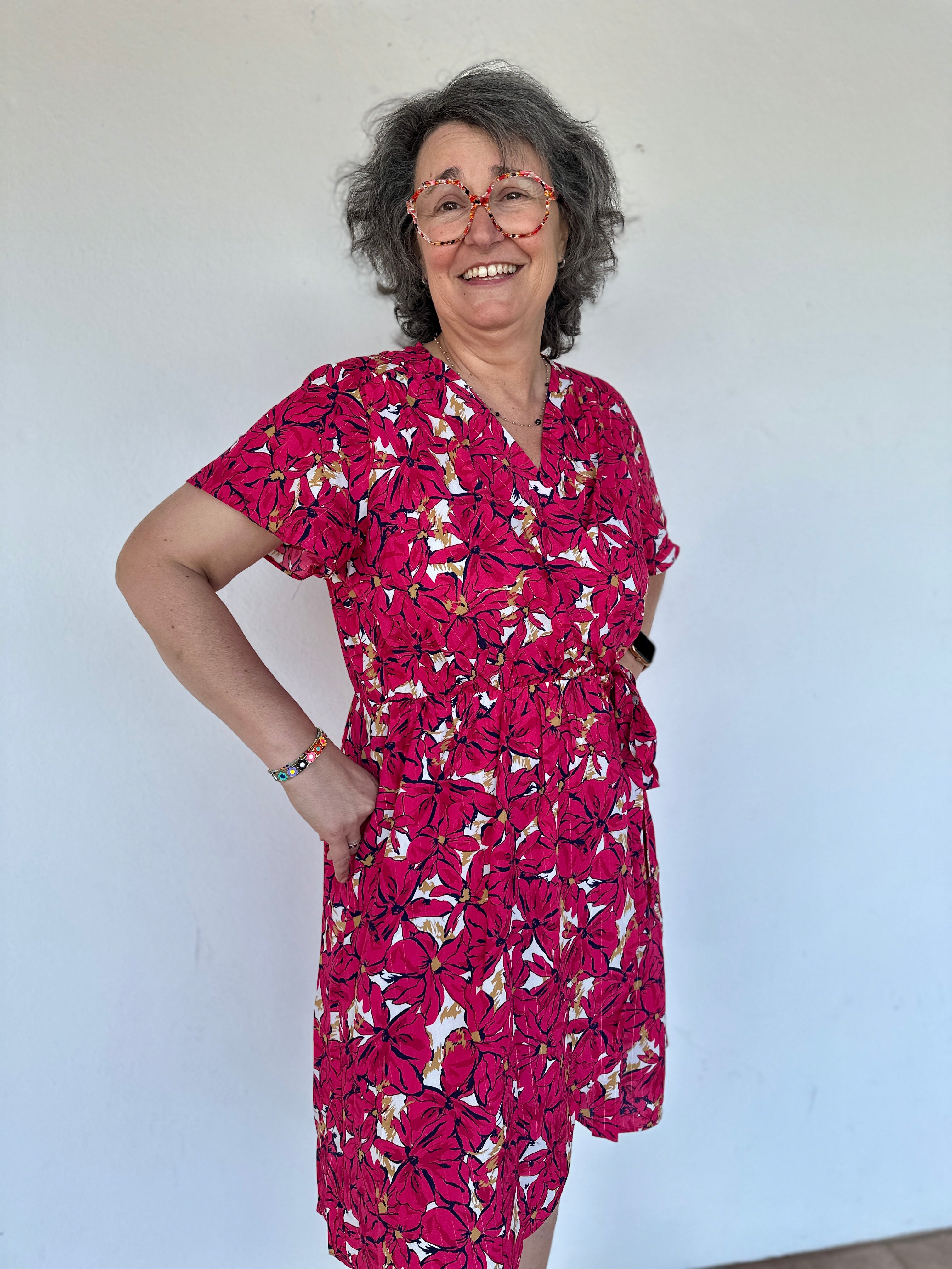 ❤️ Robe Carla végétale rouge – Féminine & flatteuse