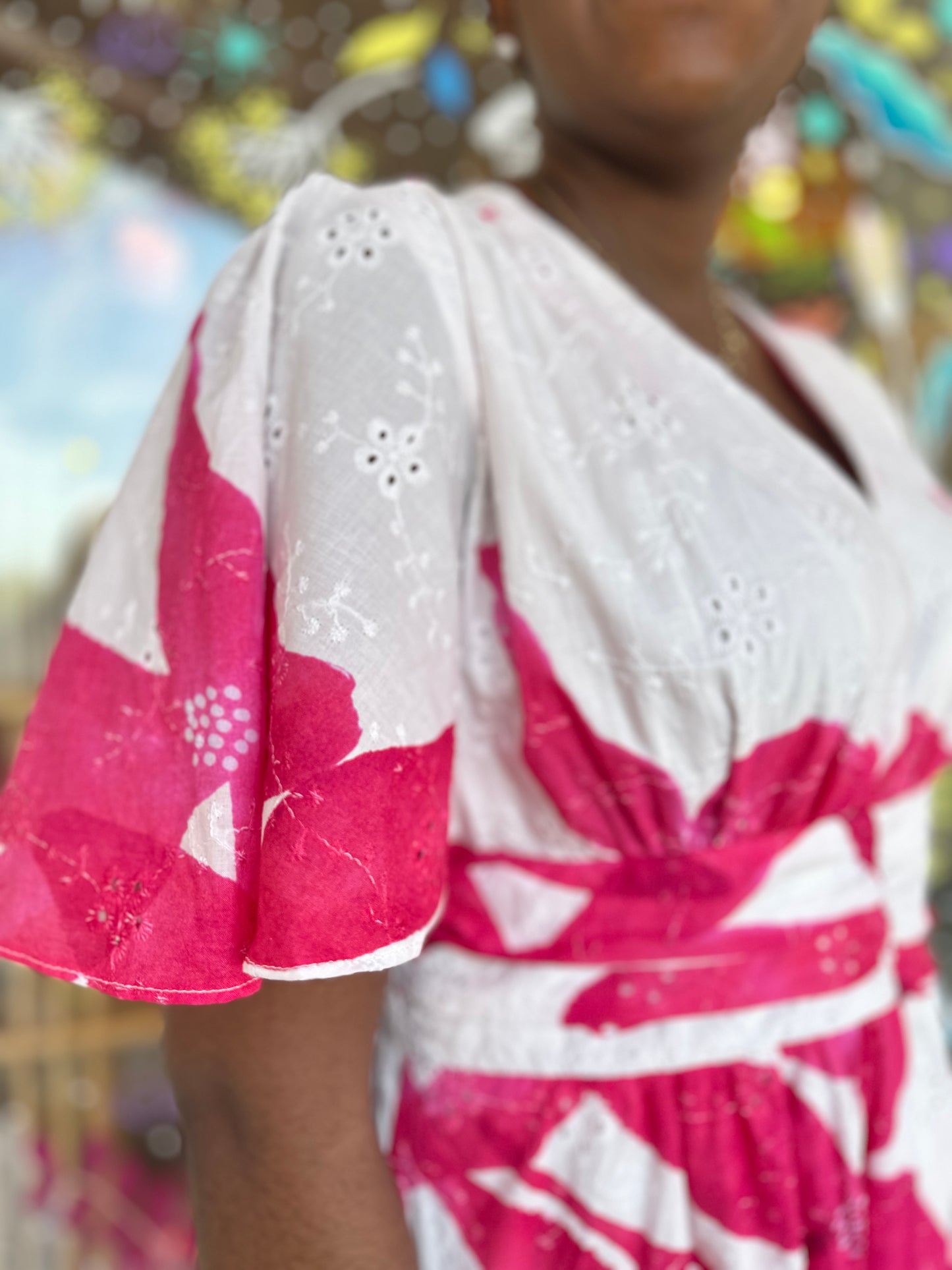 💖 Robe Sophie fleurs fuchsia – Bohème & lumineuse