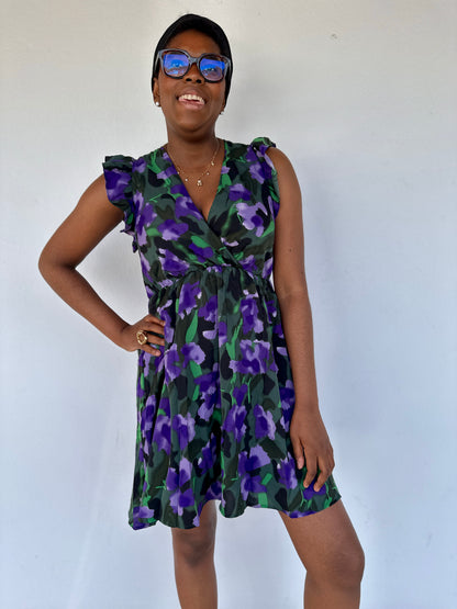 💜 Robe Élina prune & noire – Féminine & élégante