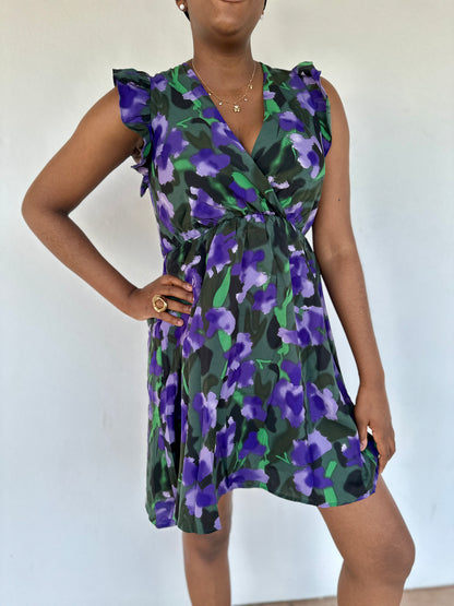 💜 Robe Élina prune & noire – Féminine & élégante