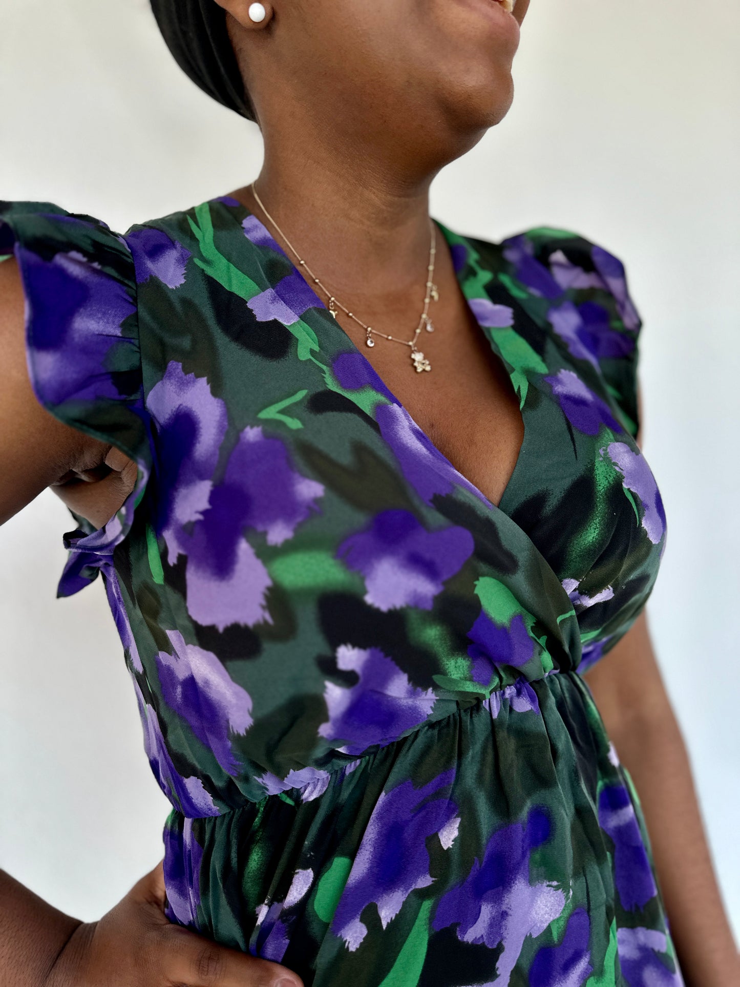 💜 Robe Élina prune & noire – Féminine & élégante