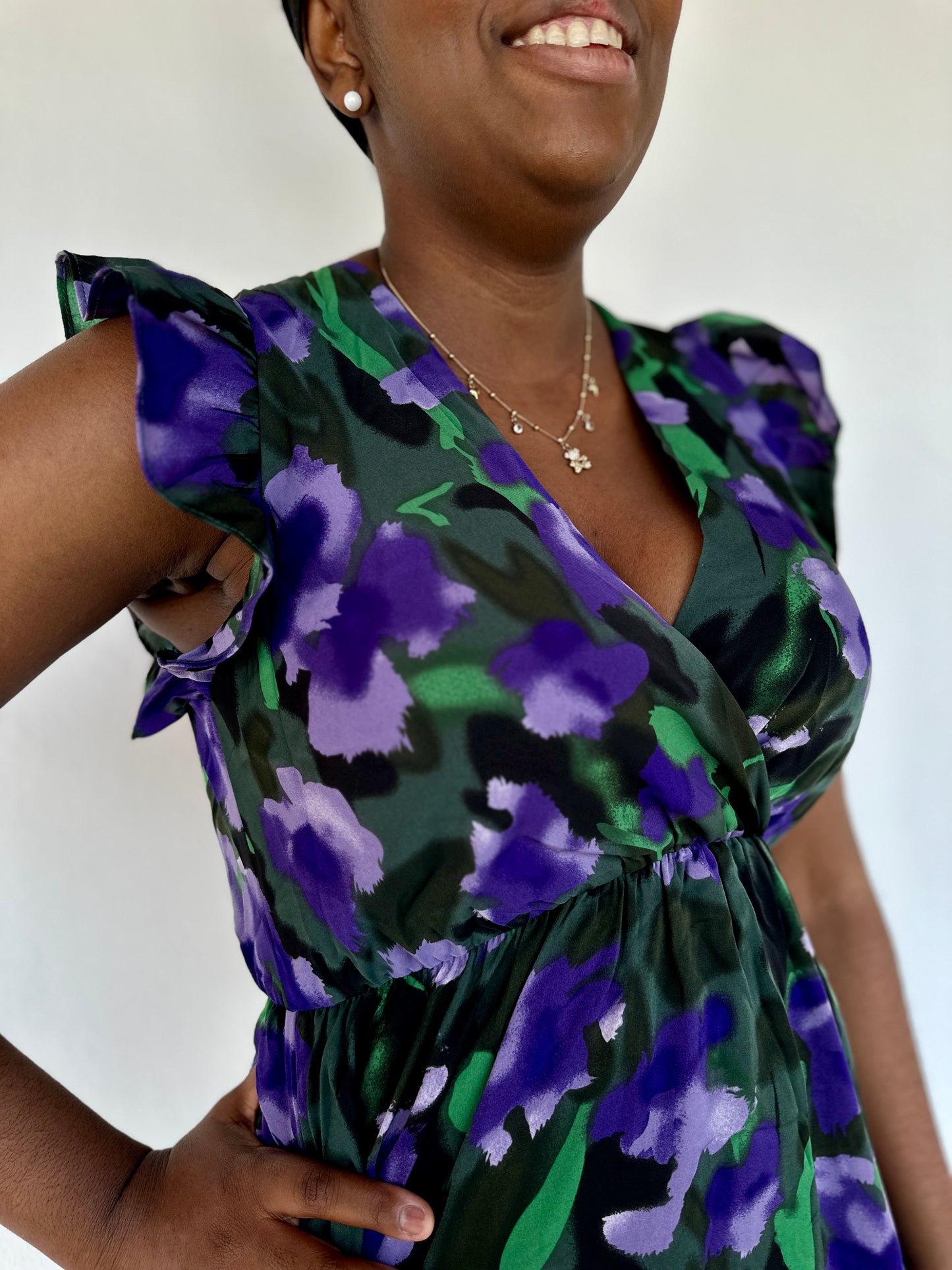 💜 Robe Élina prune & noire – Féminine & élégante