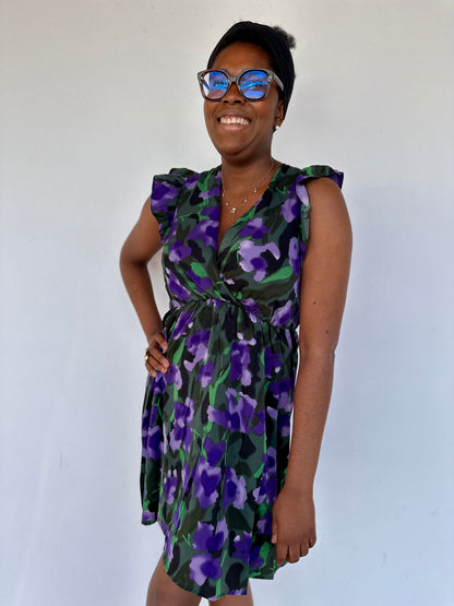 💜 Robe Élina prune & noire – Féminine & élégante