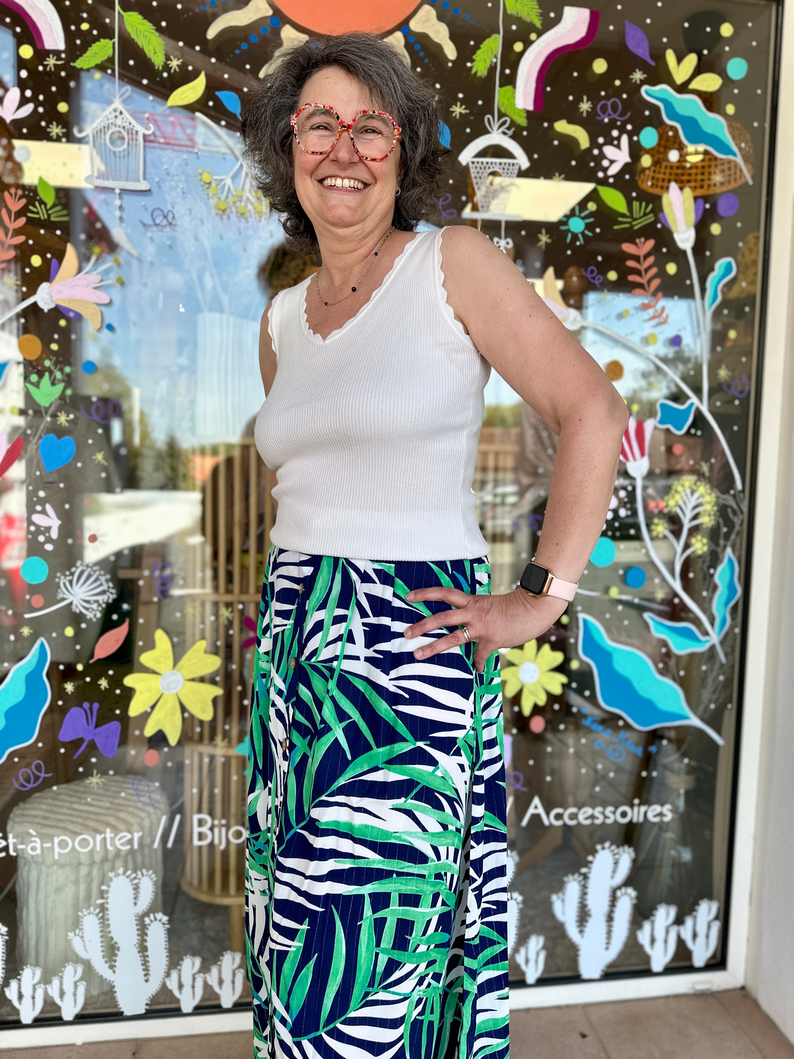 🌿 Jupe Tropica feuillage – Fraîche & stylée