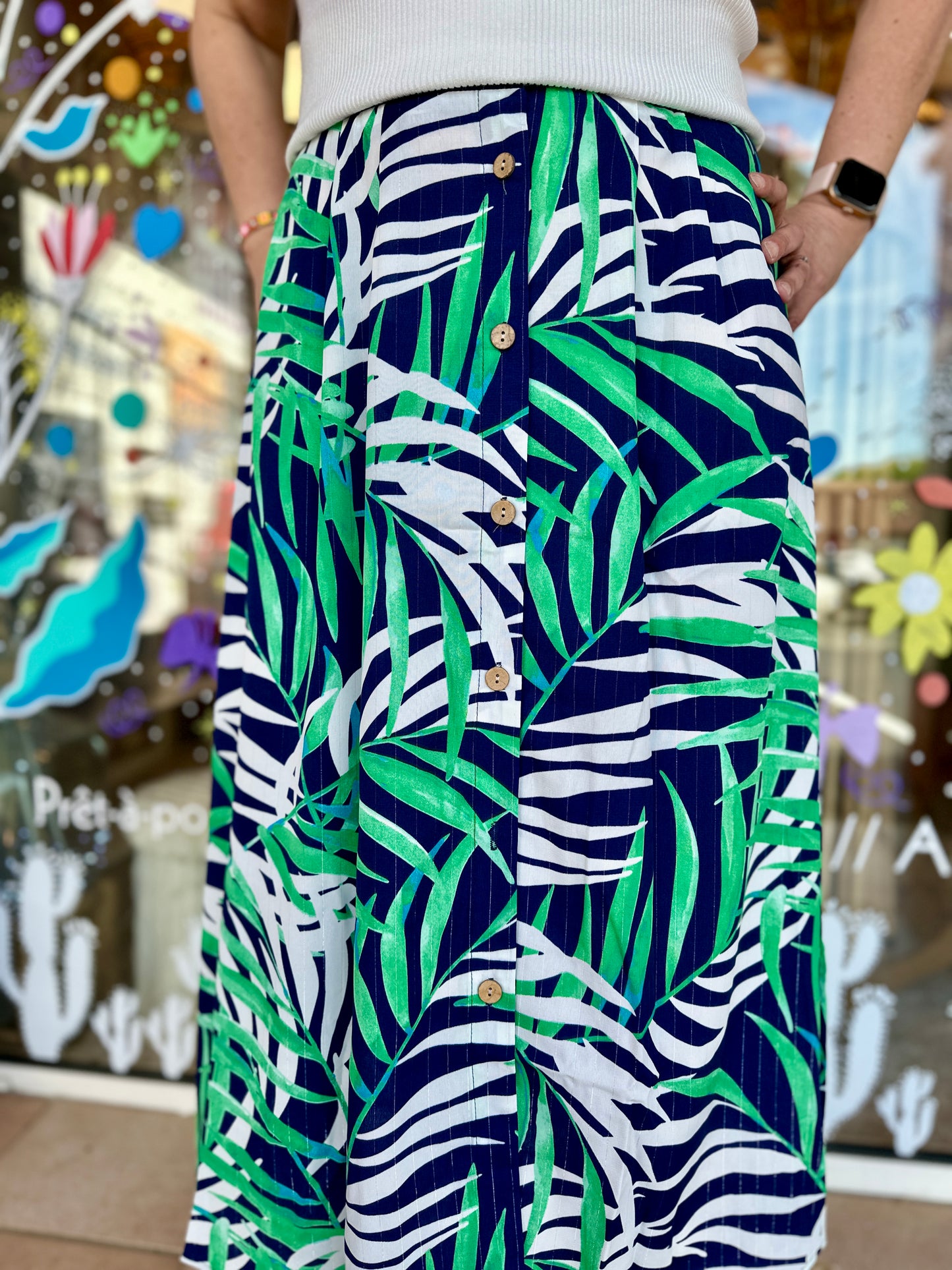 🌿 Jupe Tropica feuillage – Fraîche & stylée