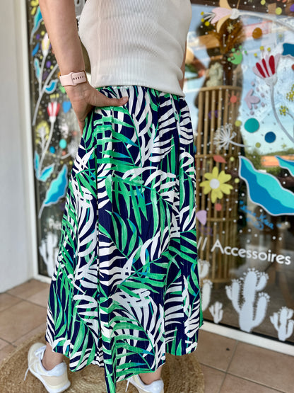 🌿 Jupe Tropica feuillage – Fraîche & stylée