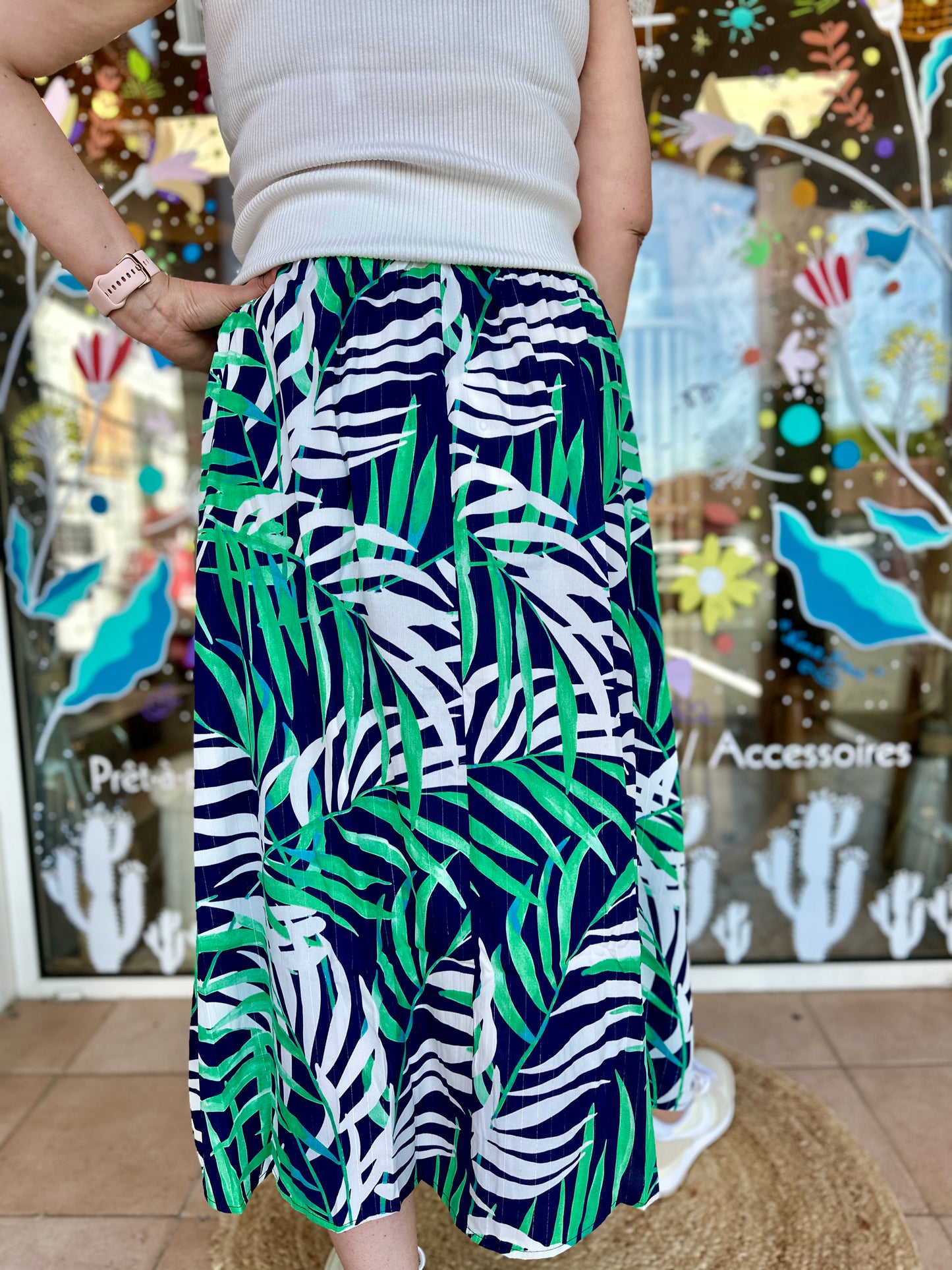 🌿 Jupe Tropica feuillage – Fraîche & stylée