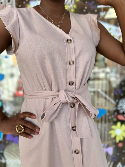 🤍 Robe Alma viscose & lin – Naturelle & élégante