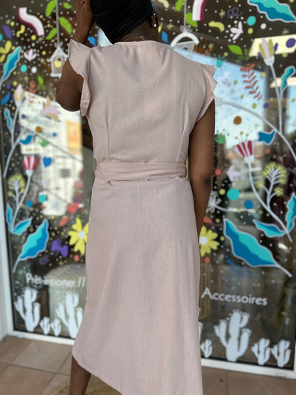 🤍 Robe Alma viscose & lin – Naturelle & élégante