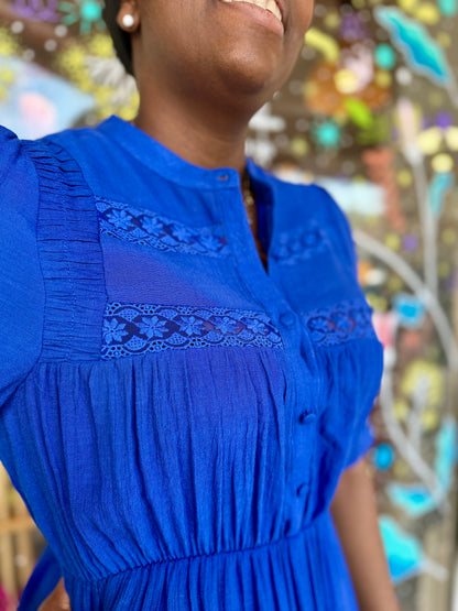 💙 Robe Céleste bleu roi – Élégance fluide