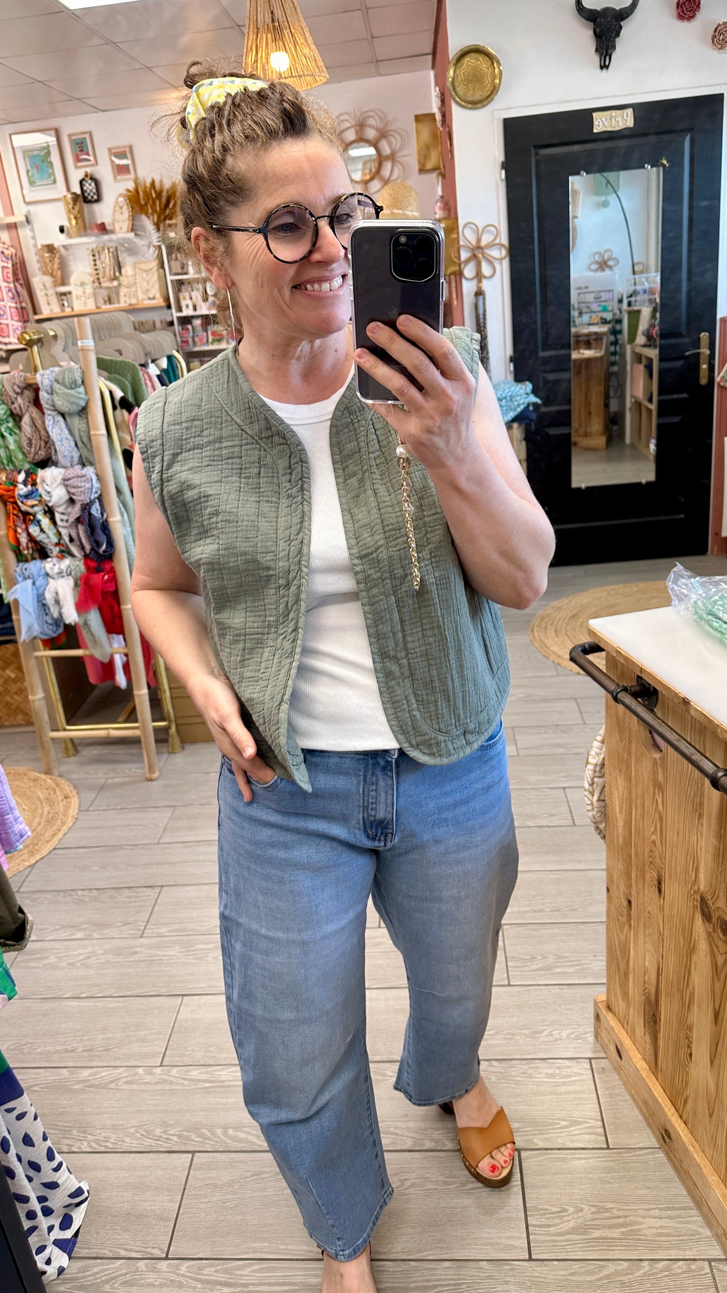 💖 Gilet Maïa sans manches en gaze de coton – Léger et tendance