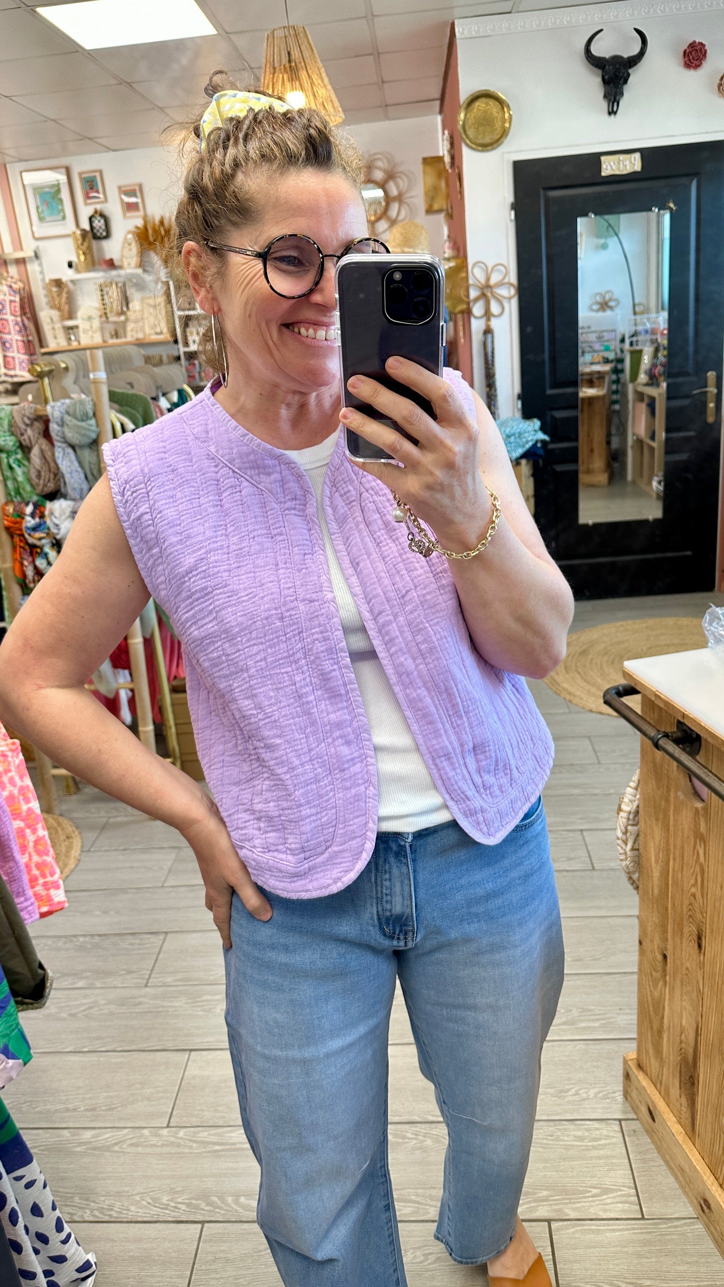 💖 Gilet Maïa sans manches en gaze de coton – Léger et tendance