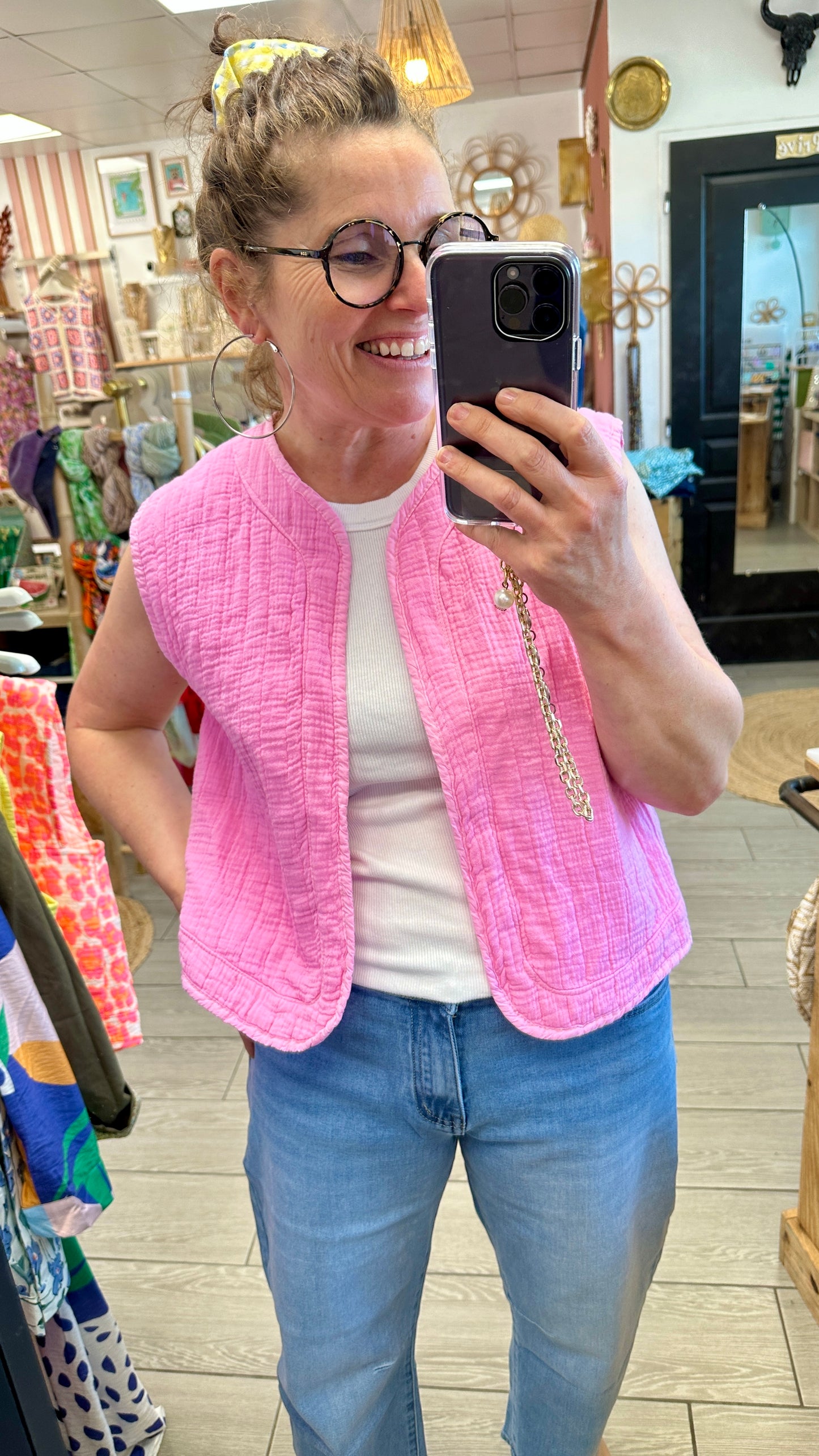 💖 Gilet Maïa sans manches en gaze de coton – Léger et tendance