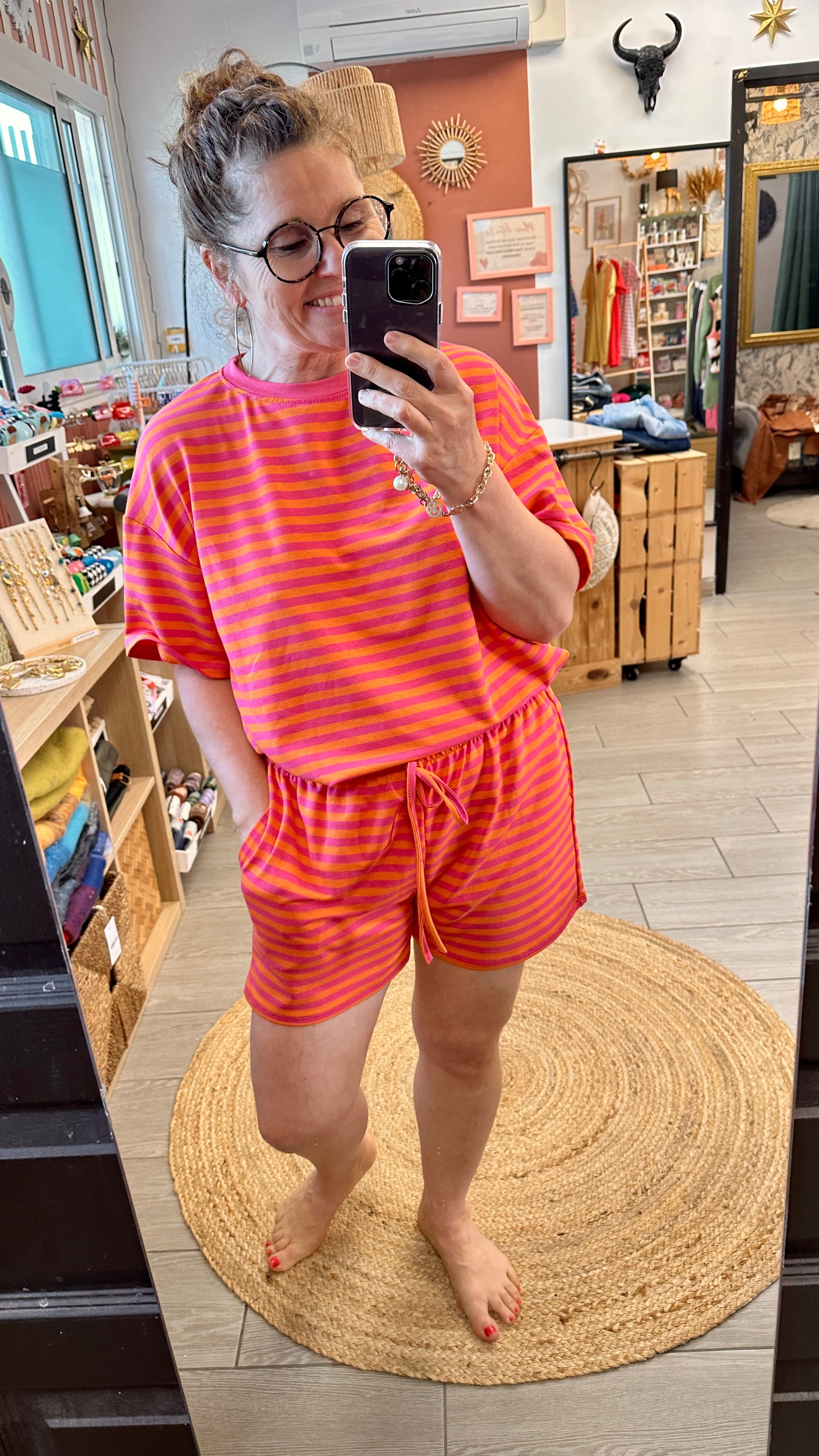 🌊 Ensemble Marinella top & short rayé – Esprit bord de mer