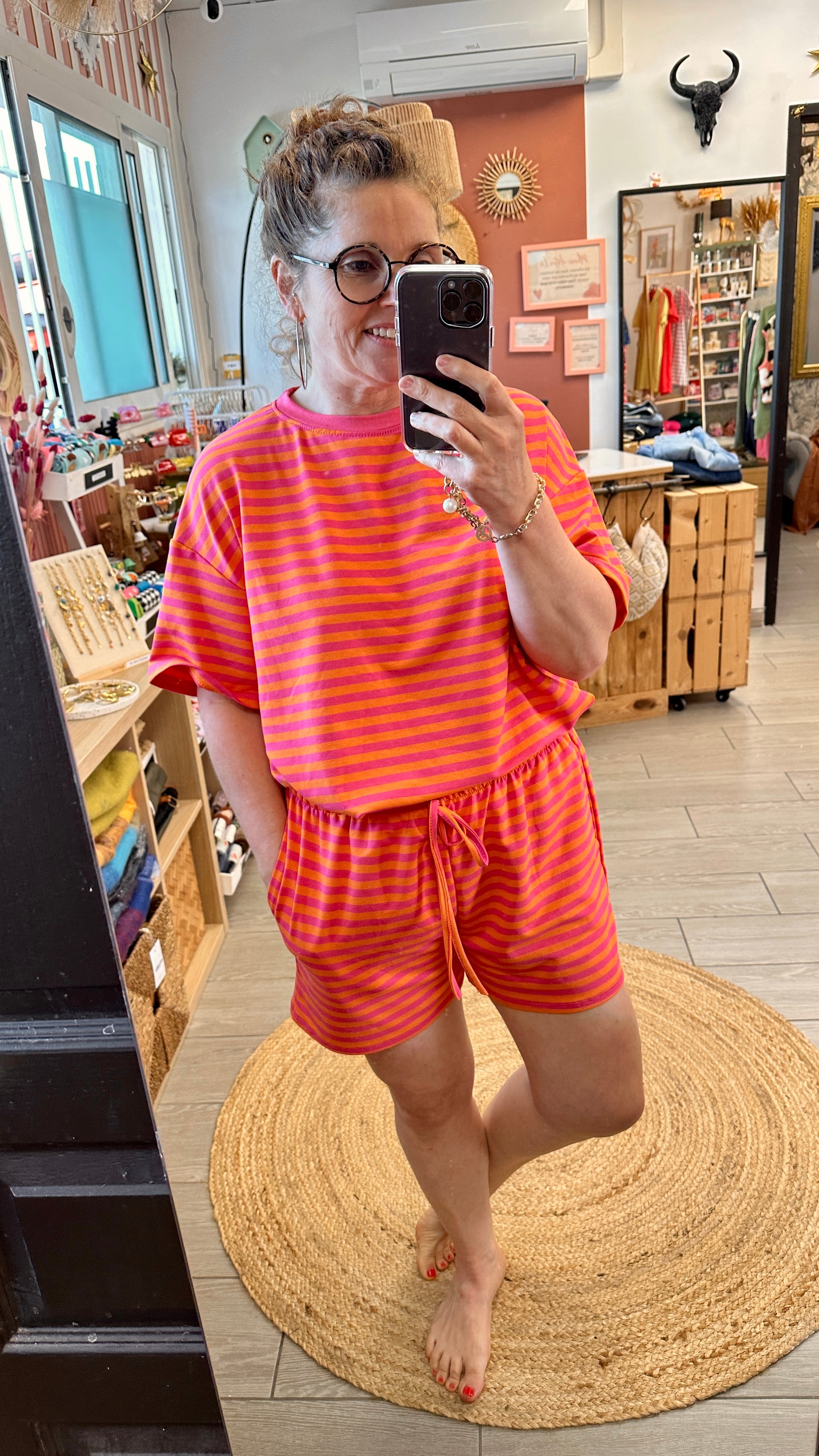 🌊 Ensemble Marinella top & short rayé – Esprit bord de mer