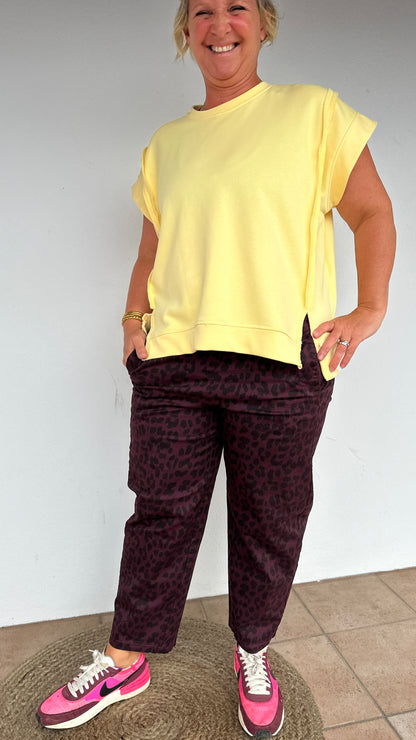 🐆 Pantalon Magic Léopard – Prune, Kaki & Beige