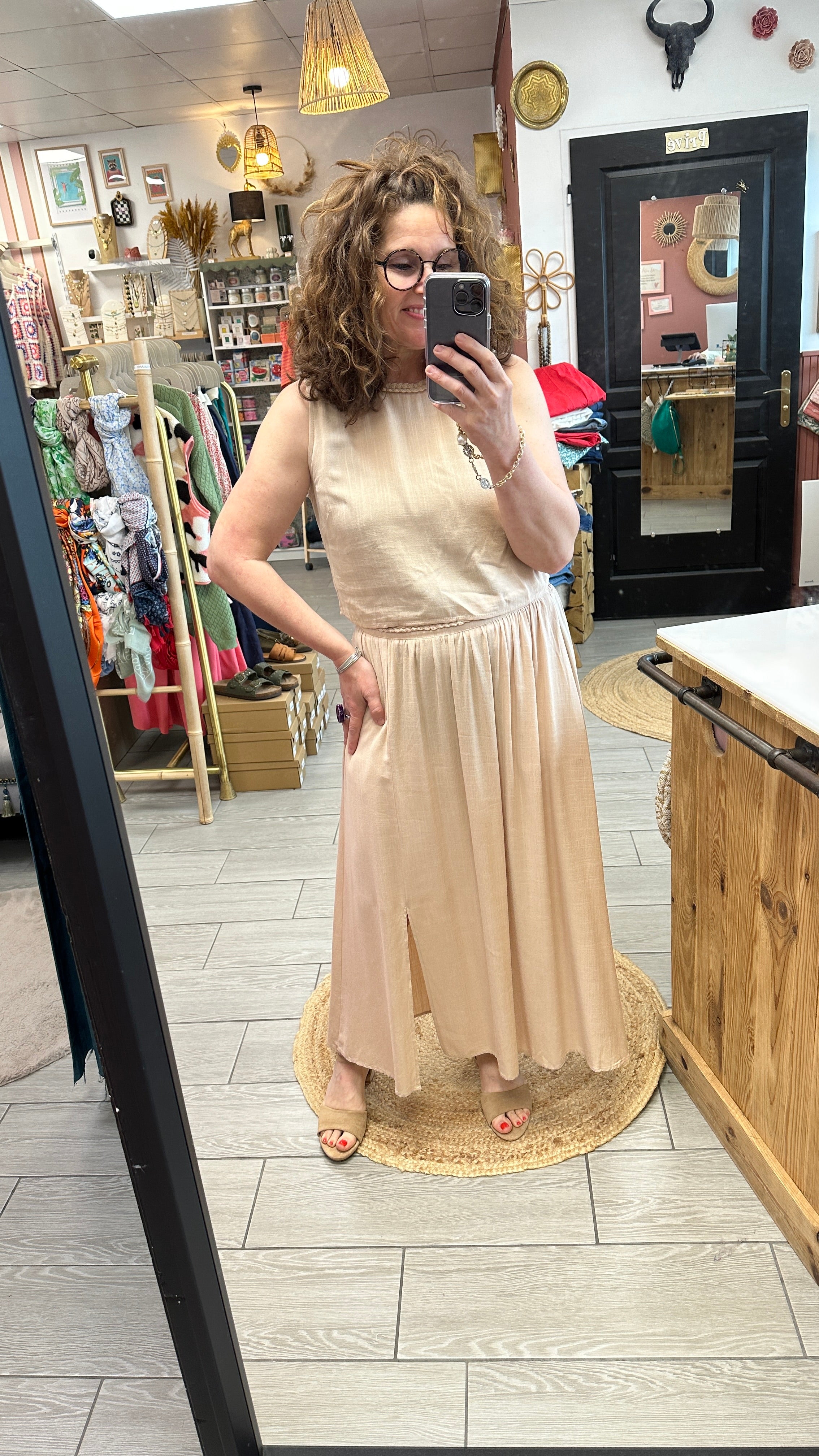 🤍 Ensemble Léonie beige – Élégance naturelle