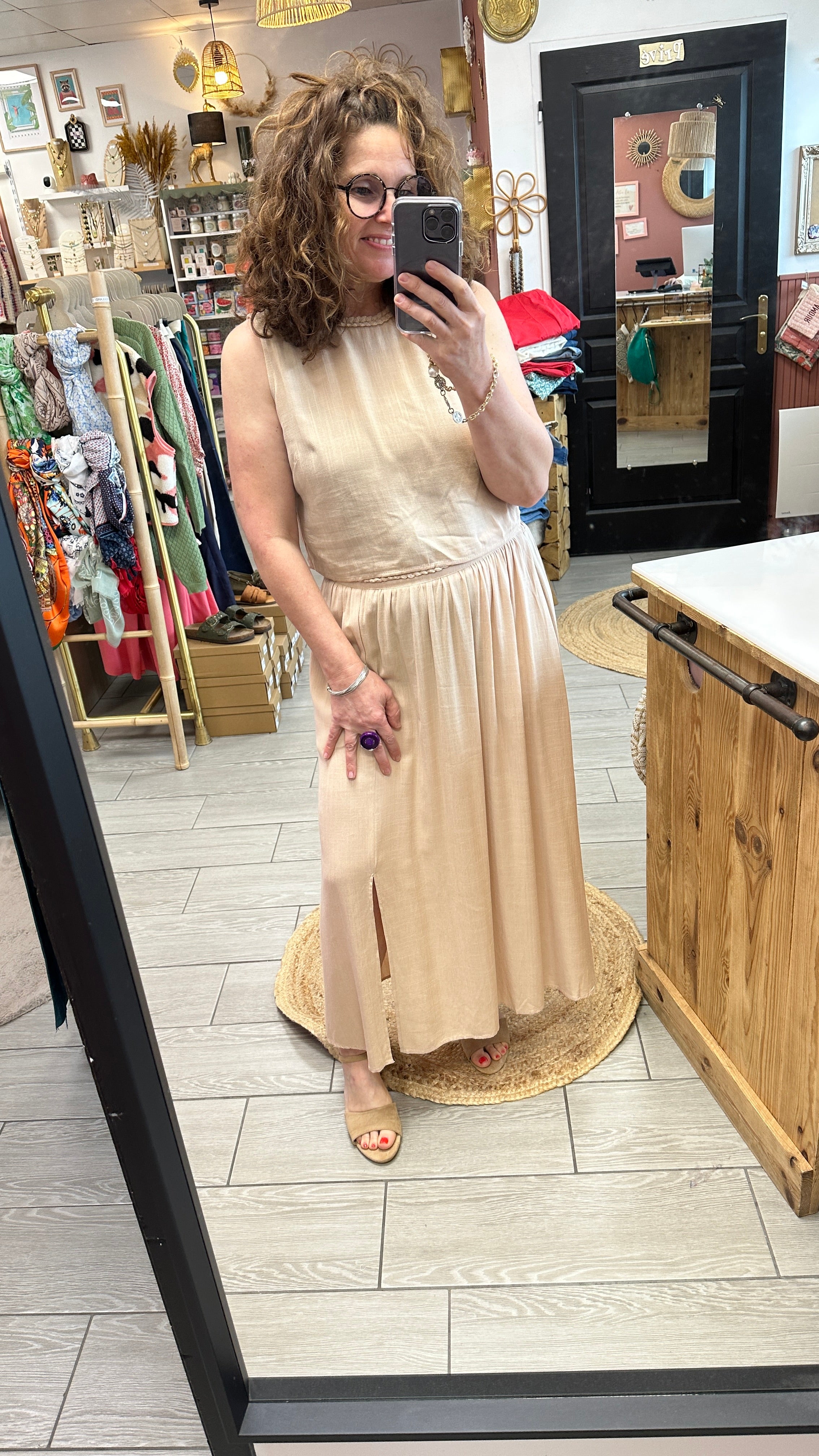 🤍 Ensemble Léonie beige – Élégance naturelle