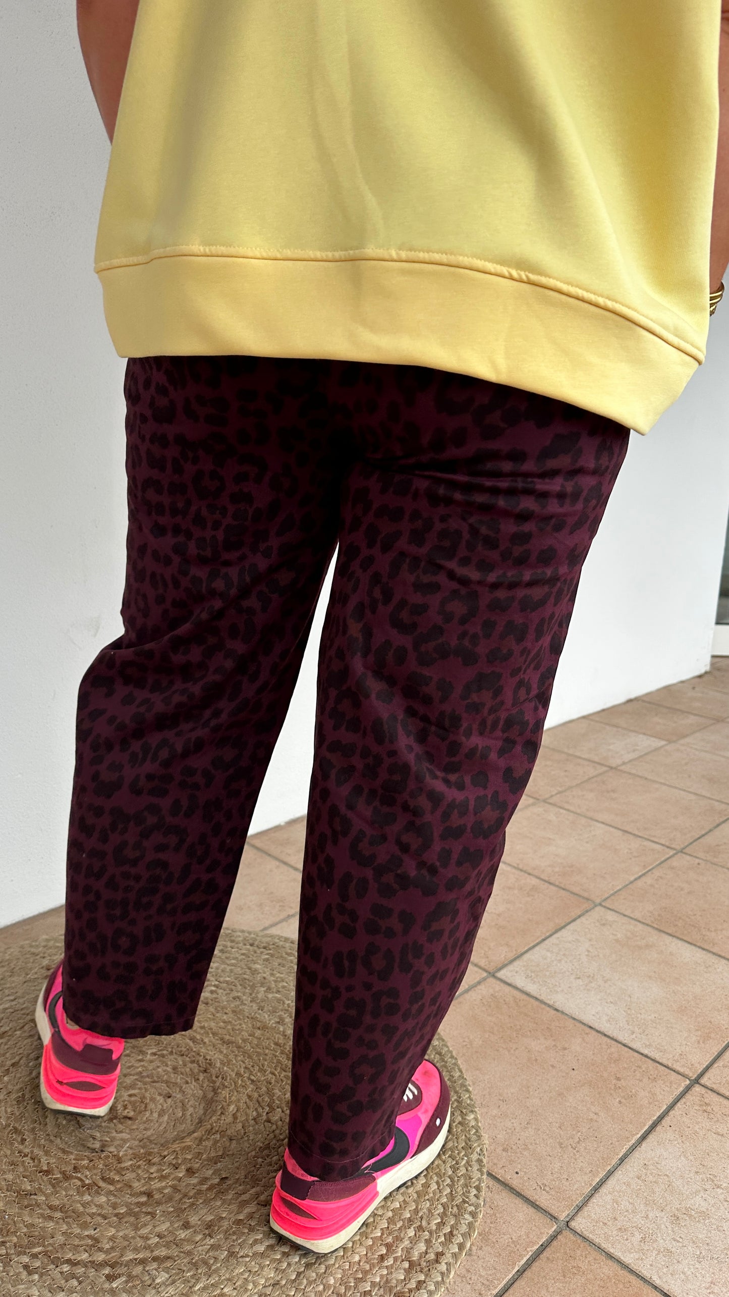 🐆 Pantalon Magic Léopard – Prune, Kaki & Beige