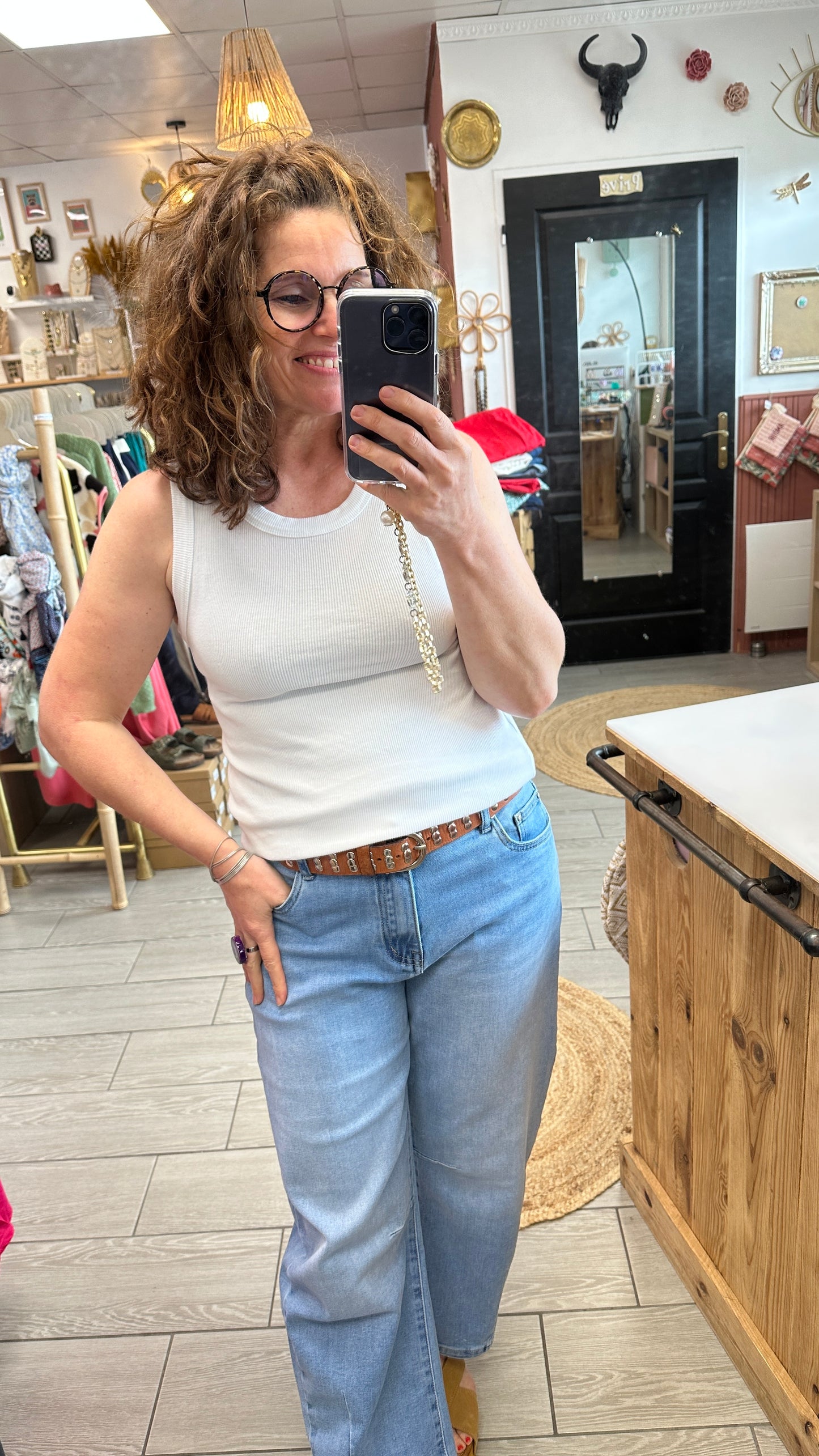 💖 Débardeur Nina coton extensible – Basique indispensable