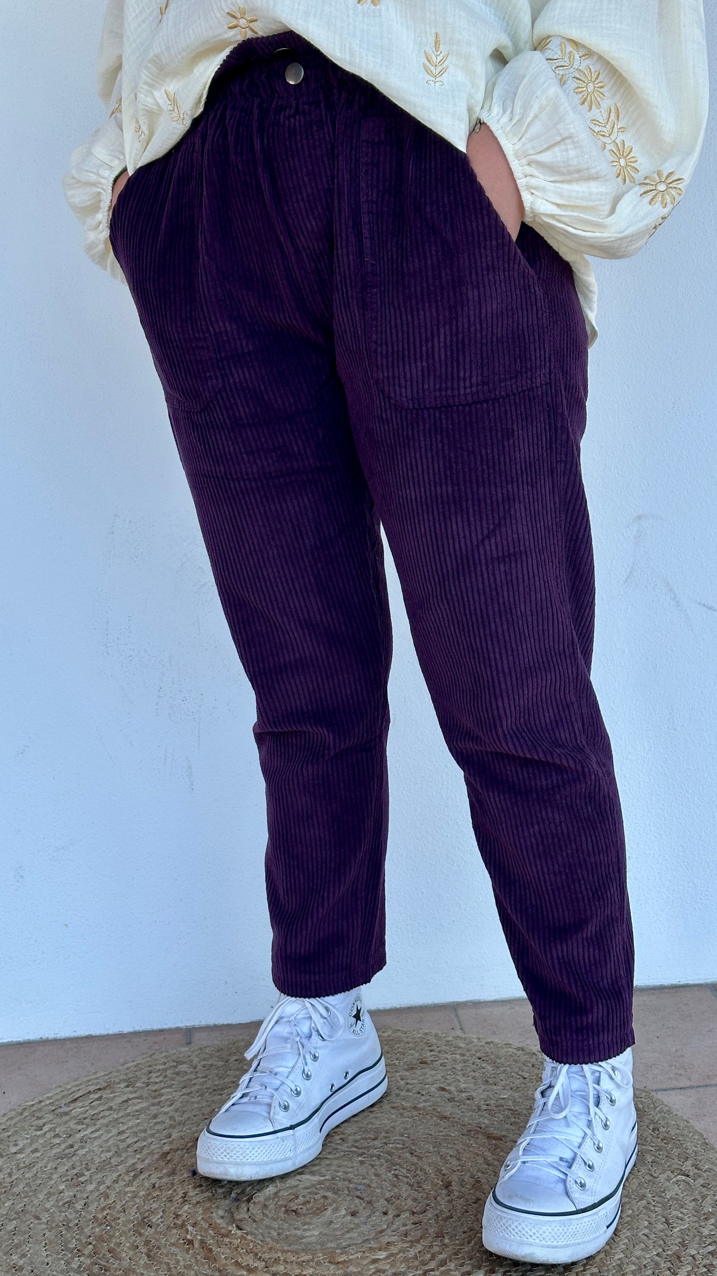 ✨ Pantalon Jamy – Momfit en Velours – 3 Coloris