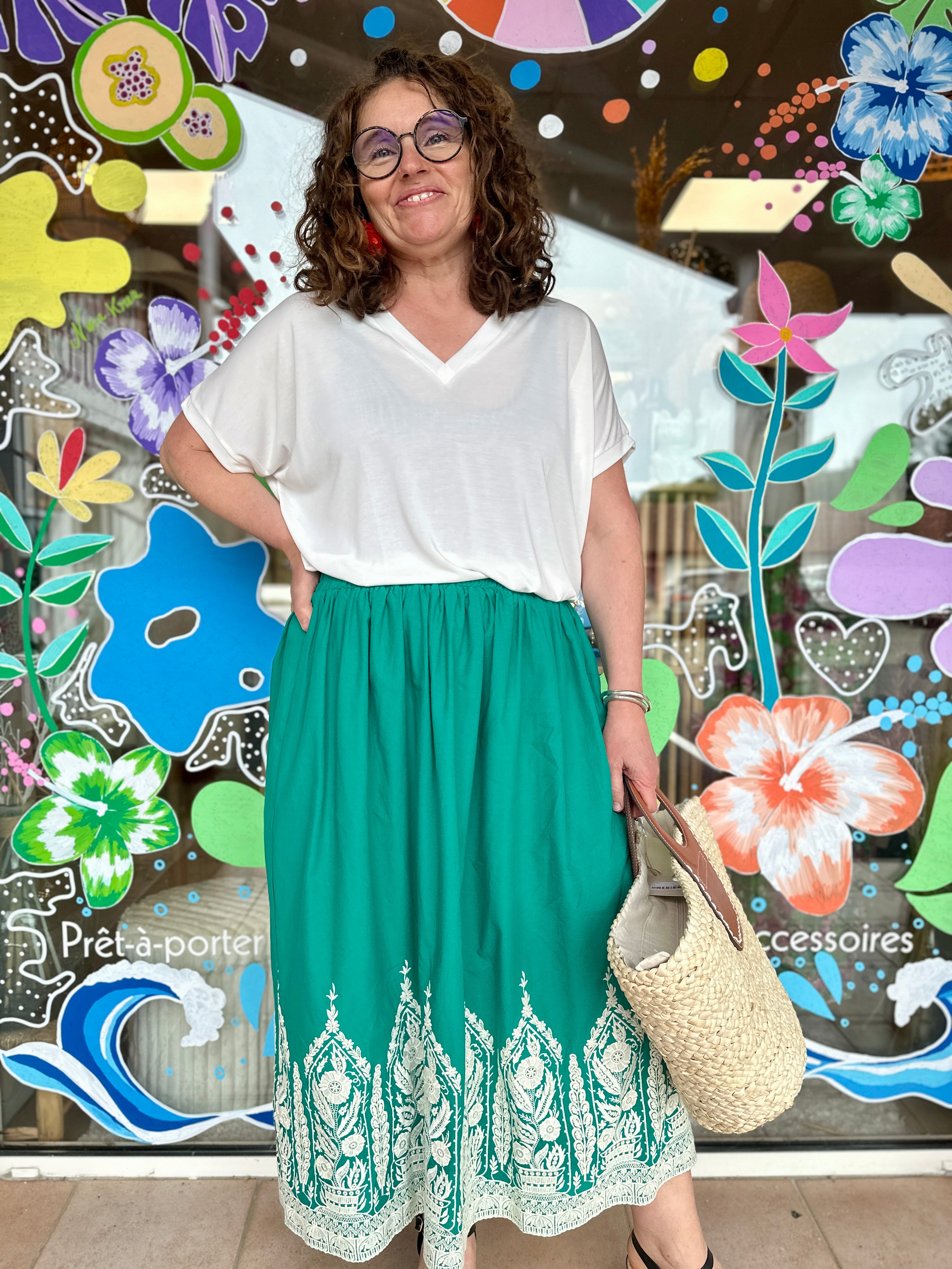 💚 Jupe Sylvène – Élégance bohème by Adoré Paris