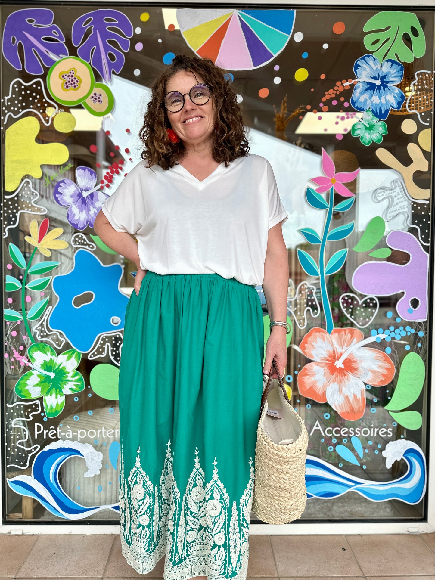 💚 Jupe Sylvène – Élégance bohème by Adoré Paris