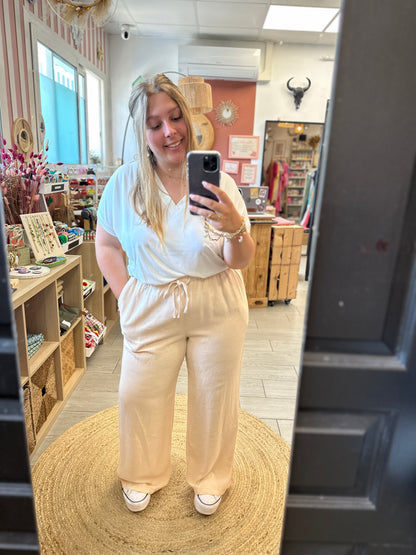🌿 Pantalon Gaïa fluide viscose & lin – Grande taille